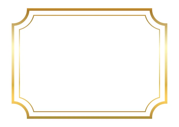 Moldura dourada. Belo design dourado simples branco —  Vetores de Stock