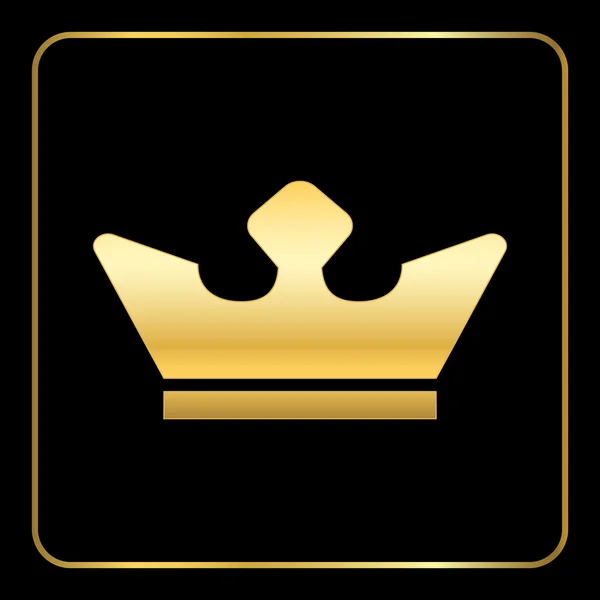 Croun icono de oro negro — Vector de stock