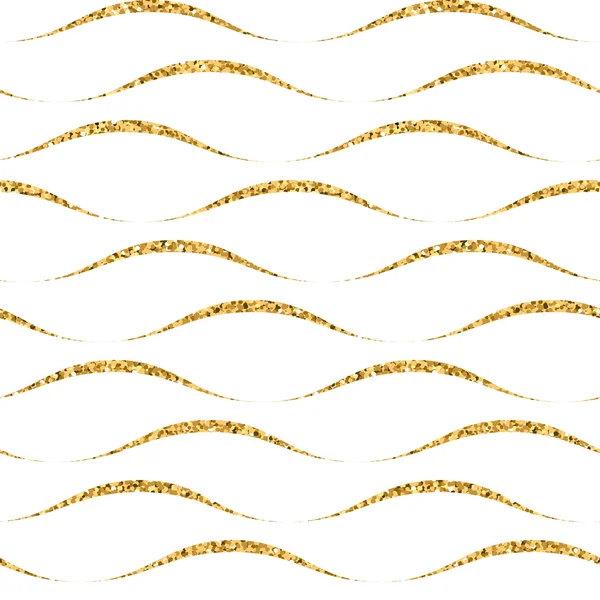 Gold Welle nahtloses Muster weiß 4 — Stockvektor