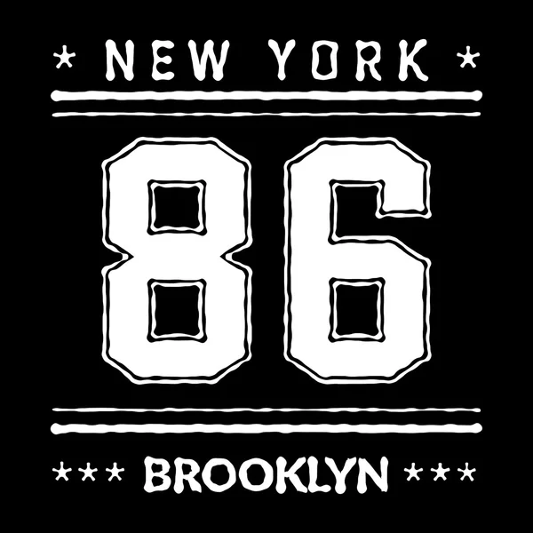 Tipografía camiseta gráfica New York Brooklyn — Archivo Imágenes Vectoriales