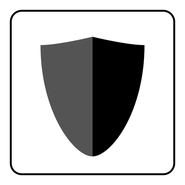 Ícone de escudo cinza e preto 3 — Vetor de Stock