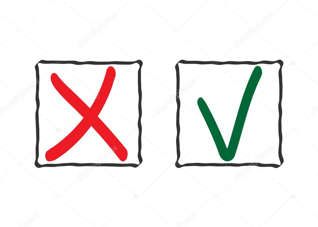 Premium Vector  Cross and check mark icon in flat style checkmark right  vector illustration on isolated background tick and cross sign business  concept