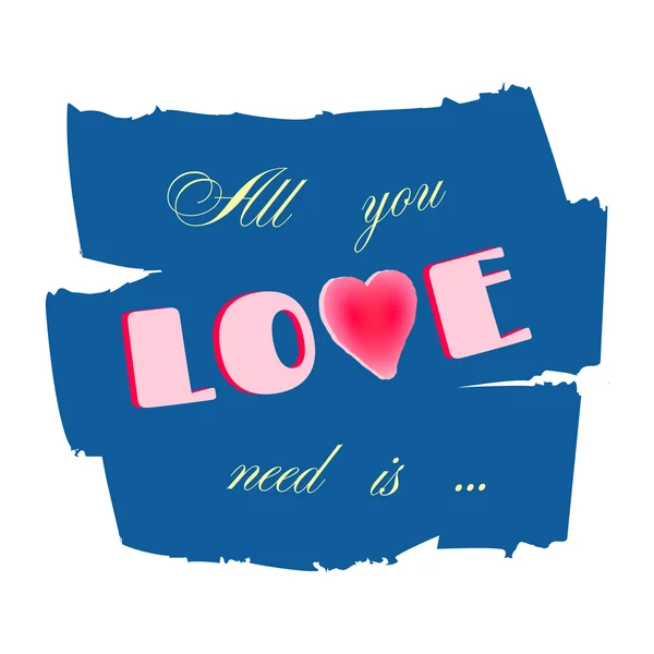 All you need is love paint blue — Stok Vektör
