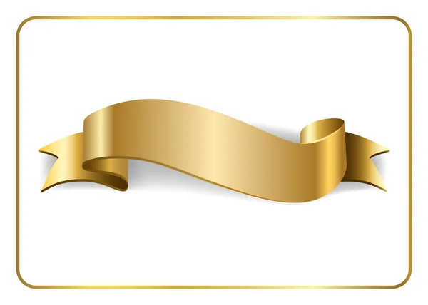 Gold satin ribbon on white 1 — Stock Vector