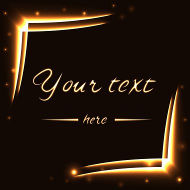 Gold frame tracing effect Glowing fire trace square