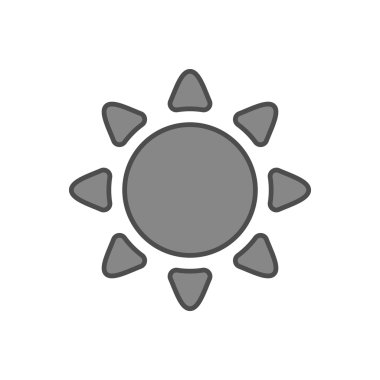 Güneş simgesi ışık işareti güneş ışınları gri