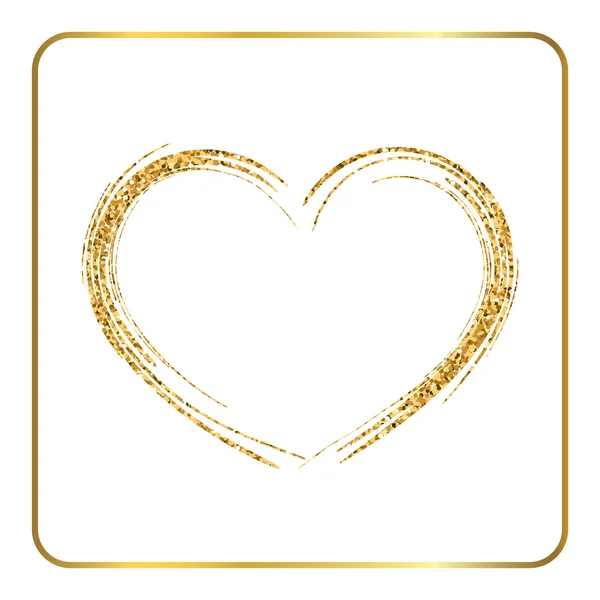 Χρυσή καρδιά σιλουέτα — Διανυσματικό Αρχείο