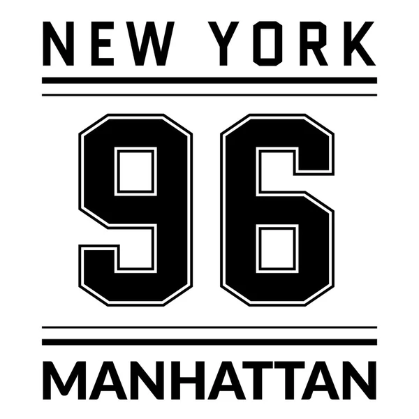 T shirt tipografia grafica New York città Manhattan — Vettoriale Stock