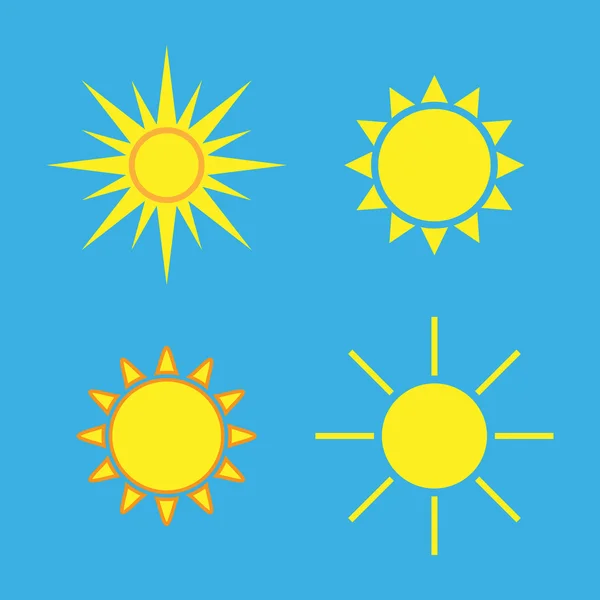 Nuages et soleil Collection bleu — Image vectorielle