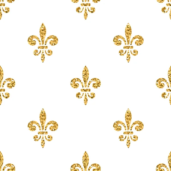 Golden fleurdelis seamless pattern. Vector illustration. Black white