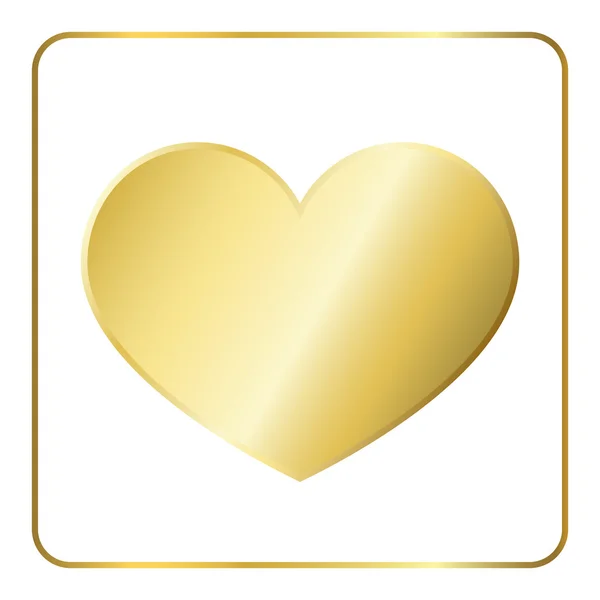 Χρυσή καρδιά μέταλλο — Διανυσματικό Αρχείο