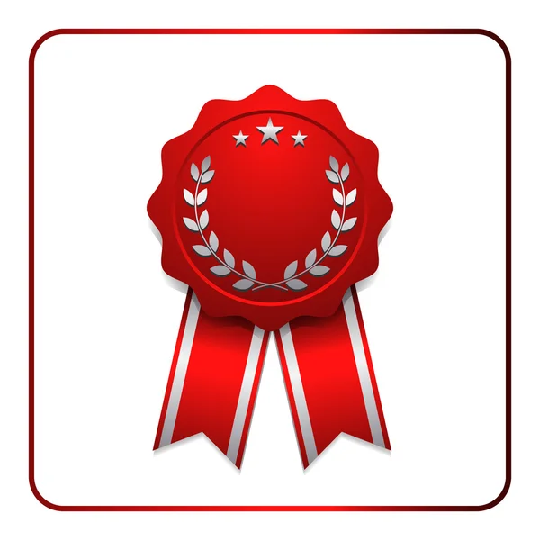 Ícone de prêmio de fita vermelho 2 — Vetor de Stock