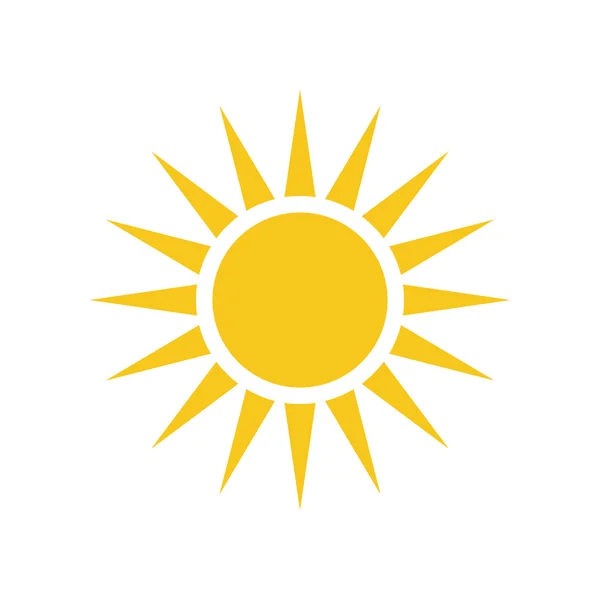 Icono del sol Signo de luz elemento de diseño amarillo — Archivo Imágenes Vectoriales