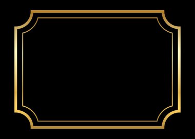 Altın çerçeve. Güzel basit altın tasarım siyah