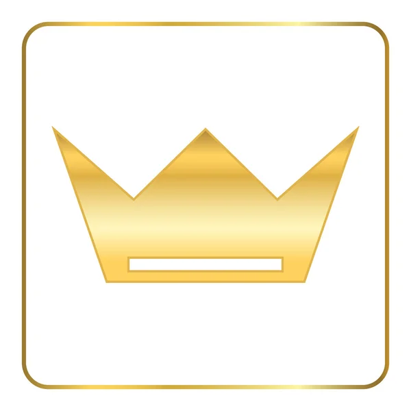 Croun gouden pictogram royal wit — Stockvector