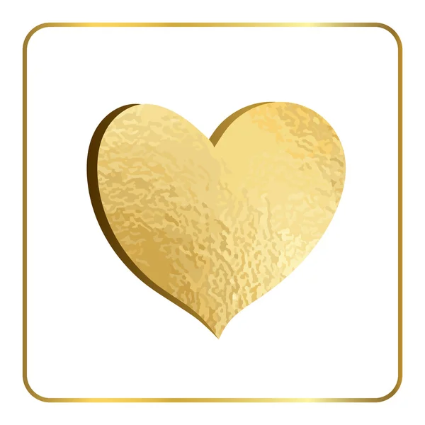 Gold heart hand draw foil 2 — Stock Vector