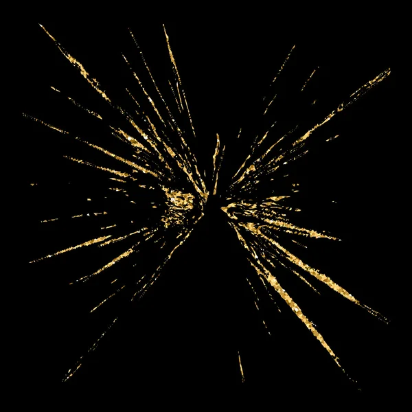Σπασμένη γυάλινη τρύπα γκραντζ υφή χρυσό μαύρο σκίτσο — Διανυσματικό Αρχείο