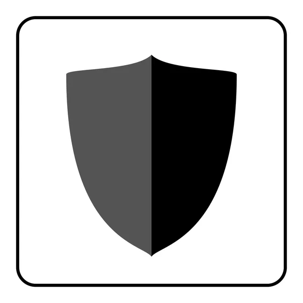 Icono de escudo gris y negro 2 — Vector de stock