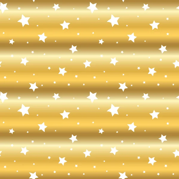 Csillagok arany háttér rajzfilm, fehér hullám — Stock Vector