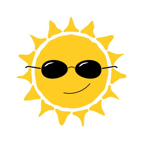 Feliz sol icono divertido — Vector de stock