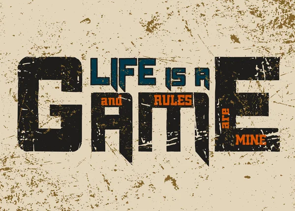 T-shirt typographie graphique avec citation Life is game 2 — Image vectorielle