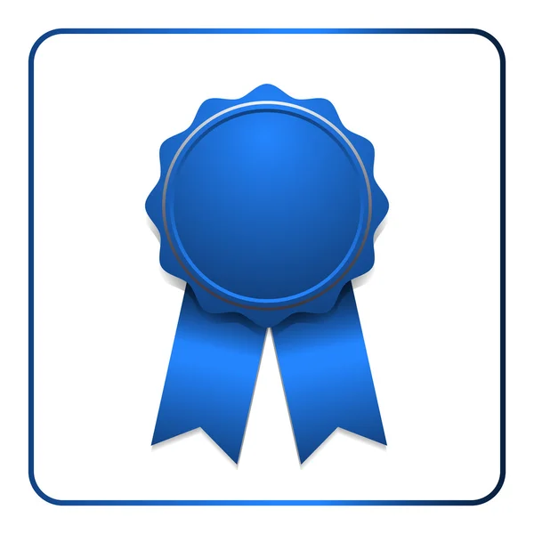 Ribbon award icon blue — Stock Vector