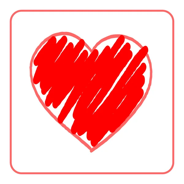 Coração vermelho ícone brilhante —  Vetores de Stock