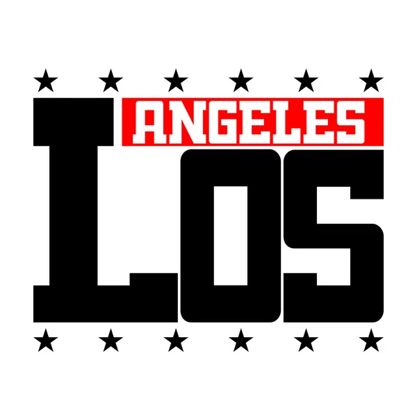 T shirt tipografia grafica Los Angeles California — Vettoriale Stock