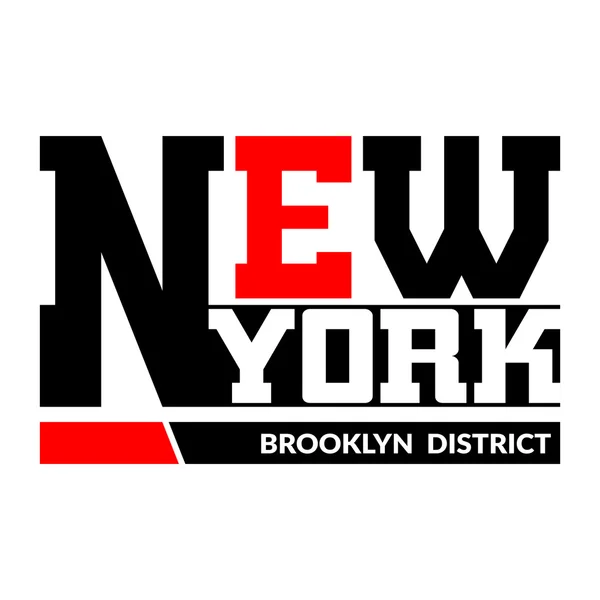 T shirt tipografia New York Brooklyn — Vettoriale Stock