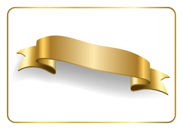 Gold Satinband auf Weiß 7 — Stockvektor