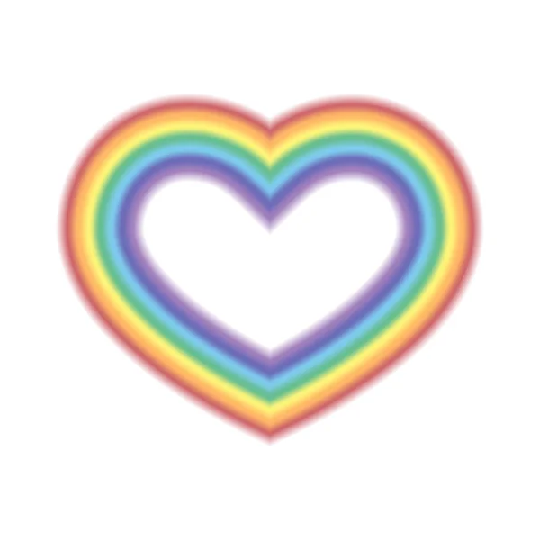 Icona arcobaleno cuore bianco — Vettoriale Stock
