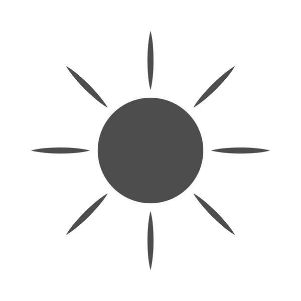 Icône du soleil Rayons lumineux Gris — Image vectorielle