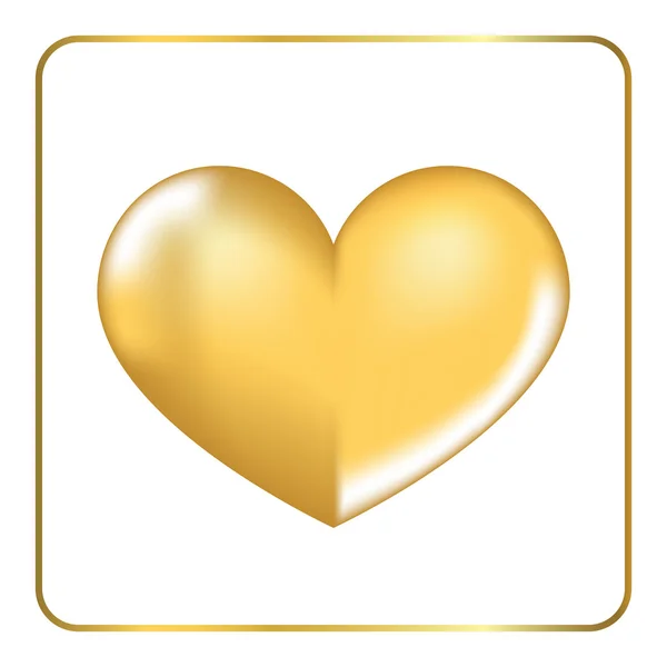 Gold heart 3D 3 — Stock Vector