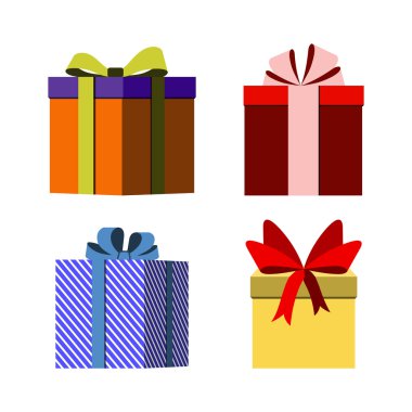 Renkli sarılmış hediye kutuları işaretleri