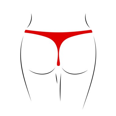 Seksi popo siluet izole