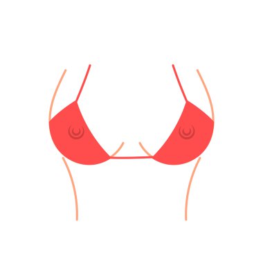 Seksi büstü siluet kırmızı