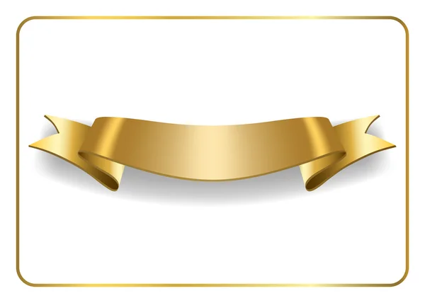 Gold satin ribbon on white 8 — Stock Vector