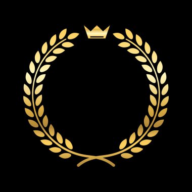 Taçlı altın defne çelengi