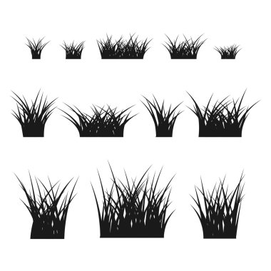 Çim çalılar siyah ayarla