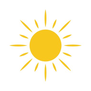 Güneş simgesi Işık işareti güneş ışınları sarı tasarım elemanı