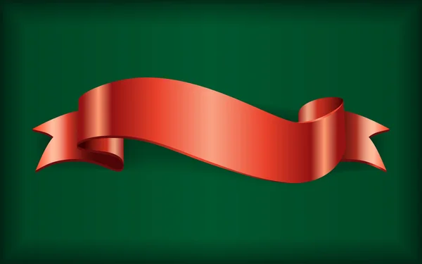 Ruban rouge noeud satin vert — Image vectorielle