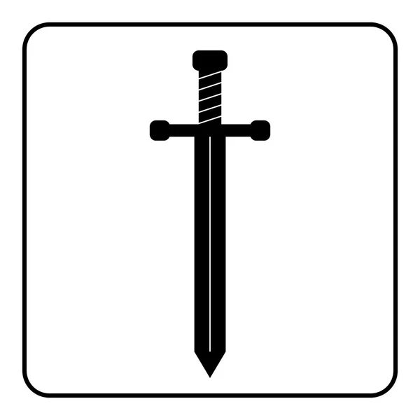 Icona spada medievale nera — Vettoriale Stock