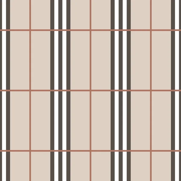 Tartan modello senza cuciture beige verticale — Vettoriale Stock