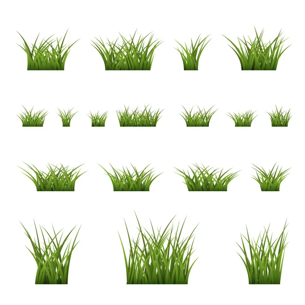 Πράσινο γρασίδι θάμνους σύνολο — Διανυσματικό Αρχείο