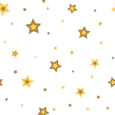 Yıldız dikişsiz desen altın beyaz 3d