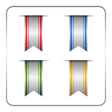 Gümüş renkli yer işareti kümesi