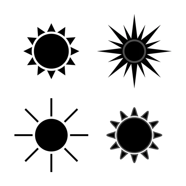 Słońce ikony zestaw szary na białym tle — Wektor stockowy