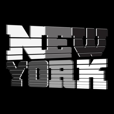 T shirt New York siyah beyaz gri