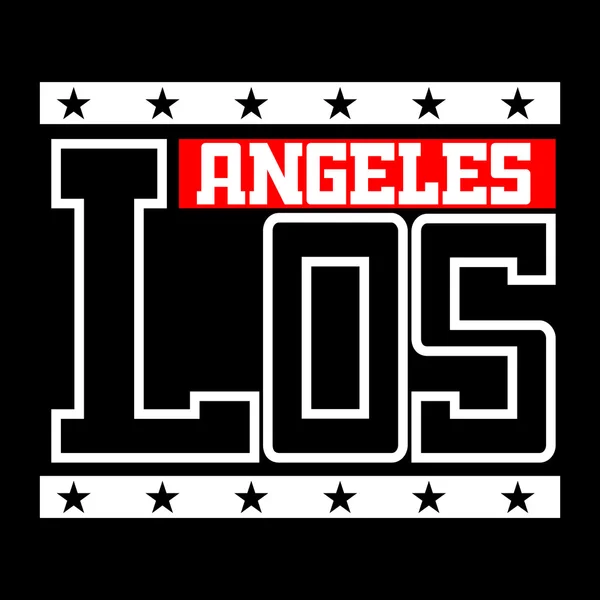 Tipografía de camisetas Los Angeles California — Vector de stock