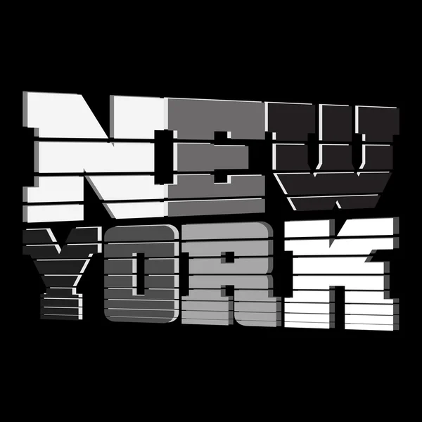 T shirt New York siyah beyaz gri — Stok Vektör